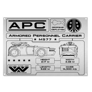 Aliens APC Specifications Data Plate Aluminum Sign