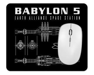 Babylon 5 Space Station Schematic 1/4" Thick Mousepad
