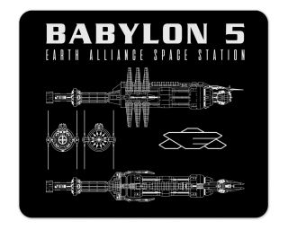 Babylon 5 Space Station Schematic 1/4" Thick Mousepad