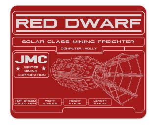 Red Dwarf Schematic 1/8" Thick Mouse Pad