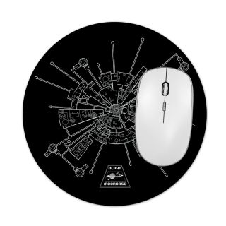 Space 1999 Moonbase Alpha Schematic Round Mousepad