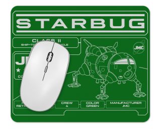Red Dwarf Starbug Schematic 1/4" Thick Mouse Pad