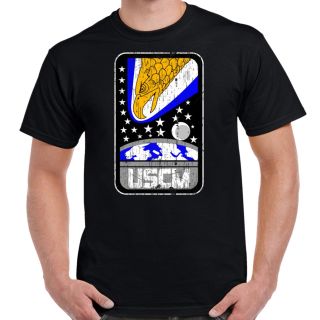 USCM Colonial Marines Eagle Logo Distressed Adult T-Shirt Black