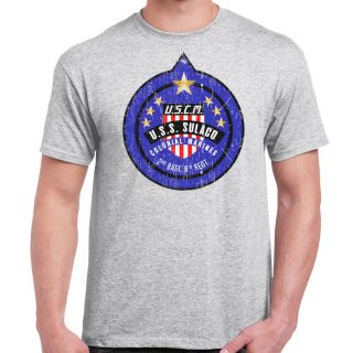 USCM Colonial Marines Patch Distressed Athletic Grey Adult T-Shirt